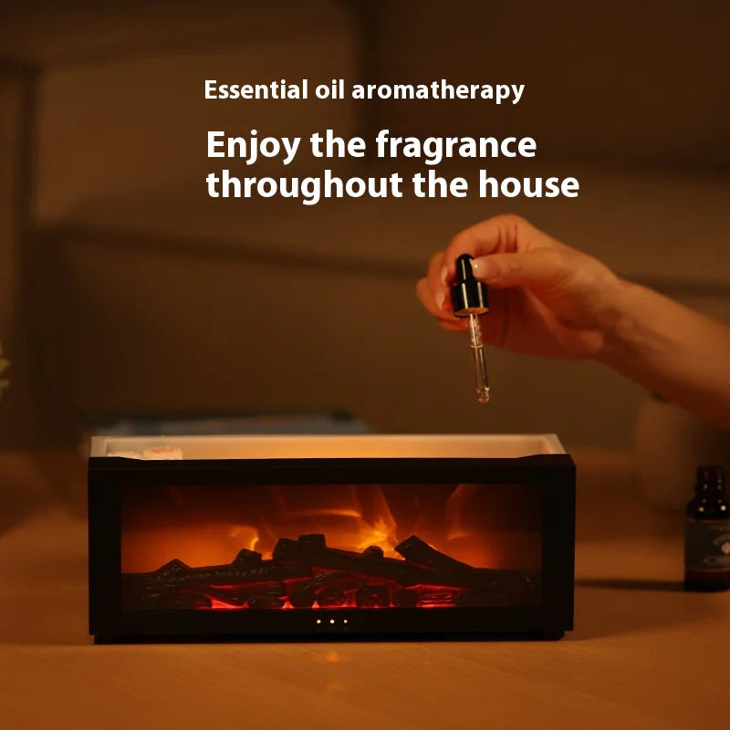 Aroma Essential Oil Fireplace Diffuser with Premium Box Colorful Flame Diffuser Bonfire Fireplace