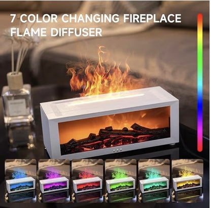 Aroma Essential Oil Fireplace Diffuser with Premium Box Colorful Flame Diffuser Bonfire Fireplace